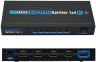 🔌 4k hdmi splitter amplifier - 1 to 4 port, support 1080p, 3d, 1.4 version (1 input, 4 output) logo