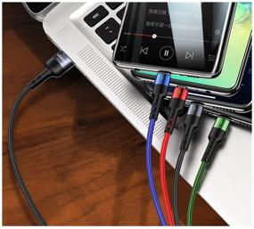 img 2 attached to USAMS 2Pack Multi Charging Cable - 10ft/3m Long Nylon Braided 4 in 1 USB Charge Cord for Phone, Galaxy S9/S8/S7 and More