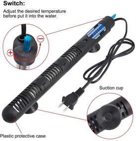 img 1 attached to 🐠 Aquarium Heater Submersible Auto Thermostat Fish Tank Water Heater with Adjustable Temperature, Suction Cups, and Protective Case by Mylivell