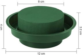 img 3 attached to DIY Flower Arrangement Kit: Green Round Wet Floral Foam for Wedding Decor, Aisle Flowers, and Party Decoration (Includes 12 Pieces and Bowl)