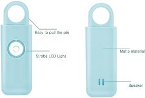 img 2 attached to 🔑 Personal Safety Keychain Siren - Self Defense SOS Alarm Keychain for Women with LED Light - Emergency Key Ring Alarm for Women, Elders & Kids - Aqua