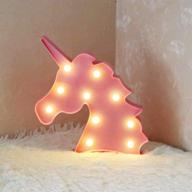 🦄 unicorn gifts night light - battery operated led table lamp for living room, bedroom, home decor - unicornio party supplies christmas gift for kids (pink unicorn) логотип