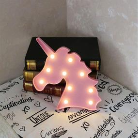 img 3 attached to 🦄 Unicorn Gifts Night Light - Battery Operated LED Table Lamp for Living Room, Bedroom, Home Decor - Unicornio Party Supplies Christmas Gift for Kids (Pink Unicorn)