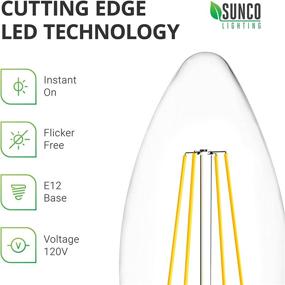 img 1 attached to 💡 Sunco Lighting Decorative Candelabra Filament Bulb