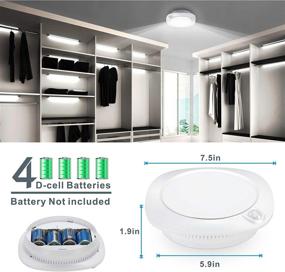 img 1 attached to 💡 Lineway Motion Sensor LED Ceiling Light - Battery Operated, Wireless & Bright 400lm/200lm for Indoor Closet Shed Pantry Basement Garage - 7.5inch, Daylight