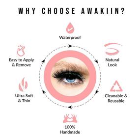 img 1 attached to 👁️ AWAKIIN 4D Premium Cashmere Natural False Eyelashes - Fluffy Wispy Lashes with a Natural Look - Dramatic Long Volume Eyelash Extension Strips (Fancy)