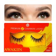 👁️ awakiin 4d premium cashmere natural false eyelashes - fluffy wispy lashes with a natural look - dramatic long volume eyelash extension strips (fancy) logo