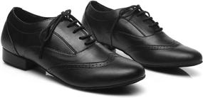 img 2 attached to 👞 Minishion Men's 1" Standard Heel Leather Ballroom Dance Shoes: Superior Dancing Footwear