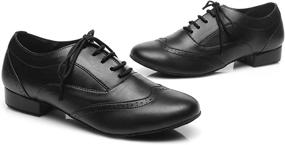 img 3 attached to 👞 Minishion Men's 1" Standard Heel Leather Ballroom Dance Shoes: Superior Dancing Footwear