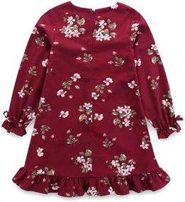 img 2 attached to 🎄 Arbag Baby Girl Christmas Clothes: Fall Cotton Floral Printed Dress Set with Headband for Kids