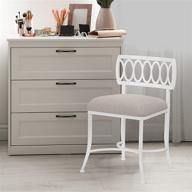 💄 hillsdale furniture canal street vanity stool in elegant white and cream - enhance your décor logo
