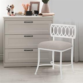 img 4 attached to 💄 Hillsdale Furniture Canal Street Vanity Stool in Elegant White and Cream - Enhance Your Décor
