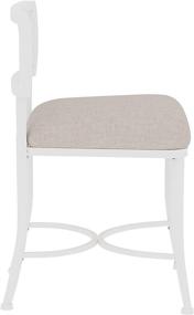 img 2 attached to 💄 Hillsdale Furniture Canal Street Vanity Stool in Elegant White and Cream - Enhance Your Décor