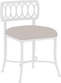 img 3 attached to 💄 Hillsdale Furniture Canal Street Vanity Stool in Elegant White and Cream - Enhance Your Décor