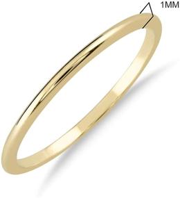 img 2 attached to 💍 14K Yellow Gold Domed Wedding Band- Ultra-Thin Design, Only 1mm in Thickness