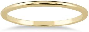 img 4 attached to 💍 14K Yellow Gold Domed Wedding Band- Ultra-Thin Design, Only 1mm in Thickness