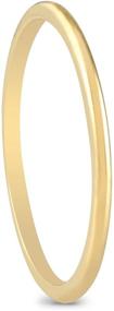 img 3 attached to 💍 14K Yellow Gold Domed Wedding Band- Ultra-Thin Design, Only 1mm in Thickness