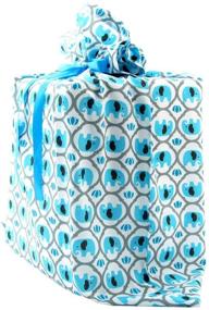 img 3 attached to 🎁 Turquoise Blue Jumbo Reusable Fabric Gift Bag - Ideal for Baby Shower, Child’s Birthday, or Any Occasion (27 Inches Wide by 33 Inches High) with Elephants Design