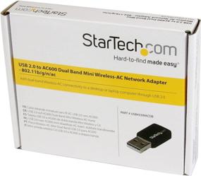 img 1 attached to StarTech.com USB 2.0 AC600 Mini Dual Band Wireless-AC Network Adapter - High-Performance 802.11ac WiFi 2.4GHz / 5GHz USB Wireless Adapter (USB433WACDB), Black