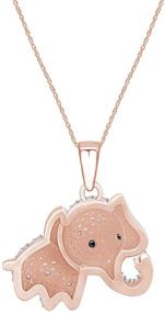 img 2 attached to 🐘 Sterling Silver Elephant Necklace for Boys with Natural Diamond Accent