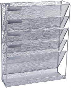 img 4 attached to 🗂️ Easepres 5-Tier Mesh Hanging File Organizer - Efficient Vertical Holder Rack for Office and Home Storage, in Black and Silver