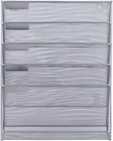 img 2 attached to 🗂️ Easepres 5-Tier Mesh Hanging File Organizer - Efficient Vertical Holder Rack for Office and Home Storage, in Black and Silver