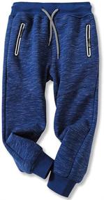 img 4 attached to 👖 Stylish and Comfortable GLEAMING GRAIN Drawstring Elastic Sweatpants for Boys' Clothing and Pants