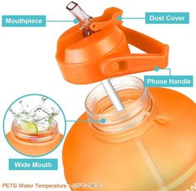 img 1 attached to 💧 BuildLife 1 Gallon Water Bottle: Stay Hydrated All Day with Leakproof Straw Lid, Motivational Time Marker, Phone Holder Handle for Healthy Hydration Goals