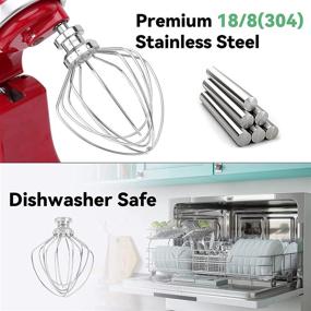 img 2 attached to 🧺 Aikeec Stainless Steel Wire Whip Replacement - Compatible with KitchenAid K45WW, K45 K45SS KSM75 KSM90 KSM95 KSM100 KSM103 KSM110 KSM150 Stand Mixers