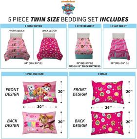 img 1 attached to 🐾 Franco Kids Bedding Super Soft Comforter and Sheet Set with Sham, 5 Piece Twin Size, Paw Patrol Girls - Cozy bedtime essentials for Paw Patrol fans!