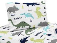 blue and green modern dinosaur 🦖 bedding collection: 4 piece queen sheet set logo