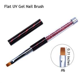 img 1 attached to 💅 Ycyan 4Pcs UV Gel Nail Brush Set with Rhinestone Handle and Nylon Brushes - Professional Nail Art Tools Kit