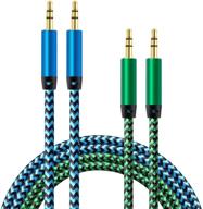 🎧 ailkin 2 pack braided stereo aux cords for car - 3.5mm auxiliary audio cable compatible with headphone car, iphone, ipod, ipad, samsung galaxy, htc, lg, google pixel, tablet & more logo