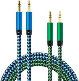 img 4 attached to 🎧 Ailkin 2 Pack Braided Stereo AUX Cords for Car - 3.5mm Auxiliary Audio Cable Compatible with Headphone Car, iPhone, iPod, iPad, Samsung Galaxy, HTC, LG, Google Pixel, Tablet & More