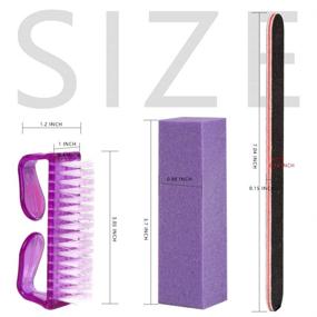 img 3 attached to 💅 Professional Nail Manicure Tools - 16pcs Nail Files, Buffers & Handle Grip Nail Brush with Fingernail Brush Cleaner