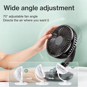 img 1 attached to White USB Desk Fan - Silent Portable Mini Fan for Home, Office, 🌬️ and RV - Powerful & Quiet - Adjustable Speed for Optimal Cooling - Grapperz