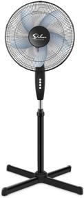 img 4 attached to HealSmart Oscillating 16-Inch Stand Fan: Ideal for Indoor Use in Homes, Offices, and Dorms – 3 Adjustable Speeds, Black, 1-Pack