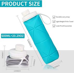 img 2 attached to HUIHUIBI Collapsible BPA-Free Water Bottle – Portable Leakproof Silicone Water Bottle Ideal for Travel, Camping, and Hiking