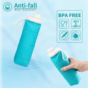 img 3 attached to HUIHUIBI Collapsible BPA-Free Water Bottle – Portable Leakproof Silicone Water Bottle Ideal for Travel, Camping, and Hiking