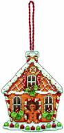 🏠 gingerbread house christmas ornament kit - dimensions counted cross stitch, 3.5'' width x 4.5'' height logo