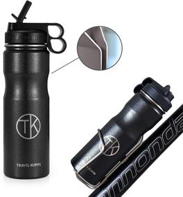 img 1 attached to 🚴 Kuppe Stainless Steel Cycling Sports Water Bottle - Vacuum Insulated with Straw and Sip Lid