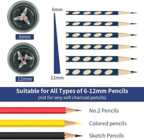 img 3 attached to 🖍️ Электрическая точилка для карандашей AFMAT: автоматическая остановка, супер острый и быстрый, для цветных карандашей - настольная, 6-12 мм №2 / цветные карандаши - для офиса / дома-зеленая