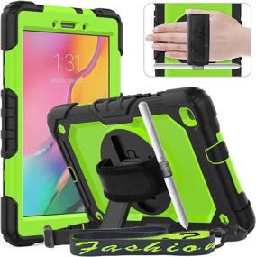 img 4 attached to 📱 Timecity Galaxy Tab A 8.0" 2019 Case for SM-T290/T295 - Heavy Duty Protective Case with 360° Rotating Stand, Screen Protector, Handle, Shoulder Strap - Green