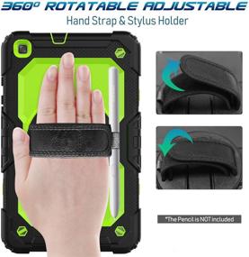 img 2 attached to 📱 Timecity Galaxy Tab A 8.0" 2019 Case for SM-T290/T295 - Heavy Duty Protective Case with 360° Rotating Stand, Screen Protector, Handle, Shoulder Strap - Green