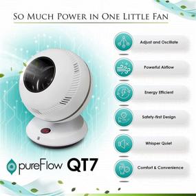 img 1 attached to 🌬️ Whisper Quiet Greentech Environmental pureFlow QT7 Bladeless Fan - Perfect Desk Fan for Bedroom and Home Office - Energy Efficient with Unique 90 Degree Oscillation - Includes Remote Control