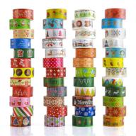 🎄 48 rolls of christmas washi tapes: decorate, craft, and wrap with festive holiday patterns! logo