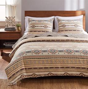 img 3 attached to 🛏️ Barefoot Bungalow Phoenix Quilt Set - 3-Piece King/Cal King, Tan: Luxury Bedding Set for Ultimate Comfort