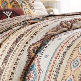 img 1 attached to 🛏️ Barefoot Bungalow Phoenix Quilt Set - 3-Piece King/Cal King, Tan: Luxury Bedding Set for Ultimate Comfort