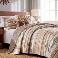 🛏️ barefoot bungalow phoenix quilt set - 3-piece king/cal king, tan: luxury bedding set for ultimate comfort logo