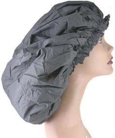 img 1 attached to 💧 Super Jumbo Shower Cap 2 Packs - Donna Premium Collection (Black)